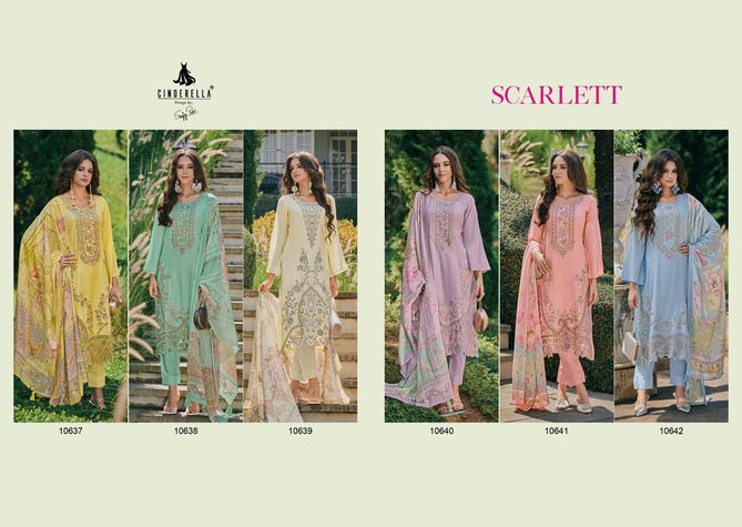 Scarlett By Cinderella Bambarg Muslin Embroidery Salwar Kameez Wholesale Market In Surat